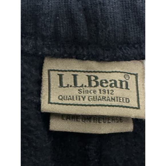 Vintage LL Bean Mens Large Tall Sweatpants Button Zip Fly Hidden Drawstring Navy - Picture 4 of 11